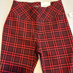 Plaid Holiday Leggings, Petite Small, NWT